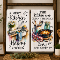 A Messy Kitchen Is A Happy Kitchen Waffle Weave Kitchen Towel