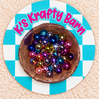 16mm Metallic Acrylic Beads | Random Chrome Color Mix