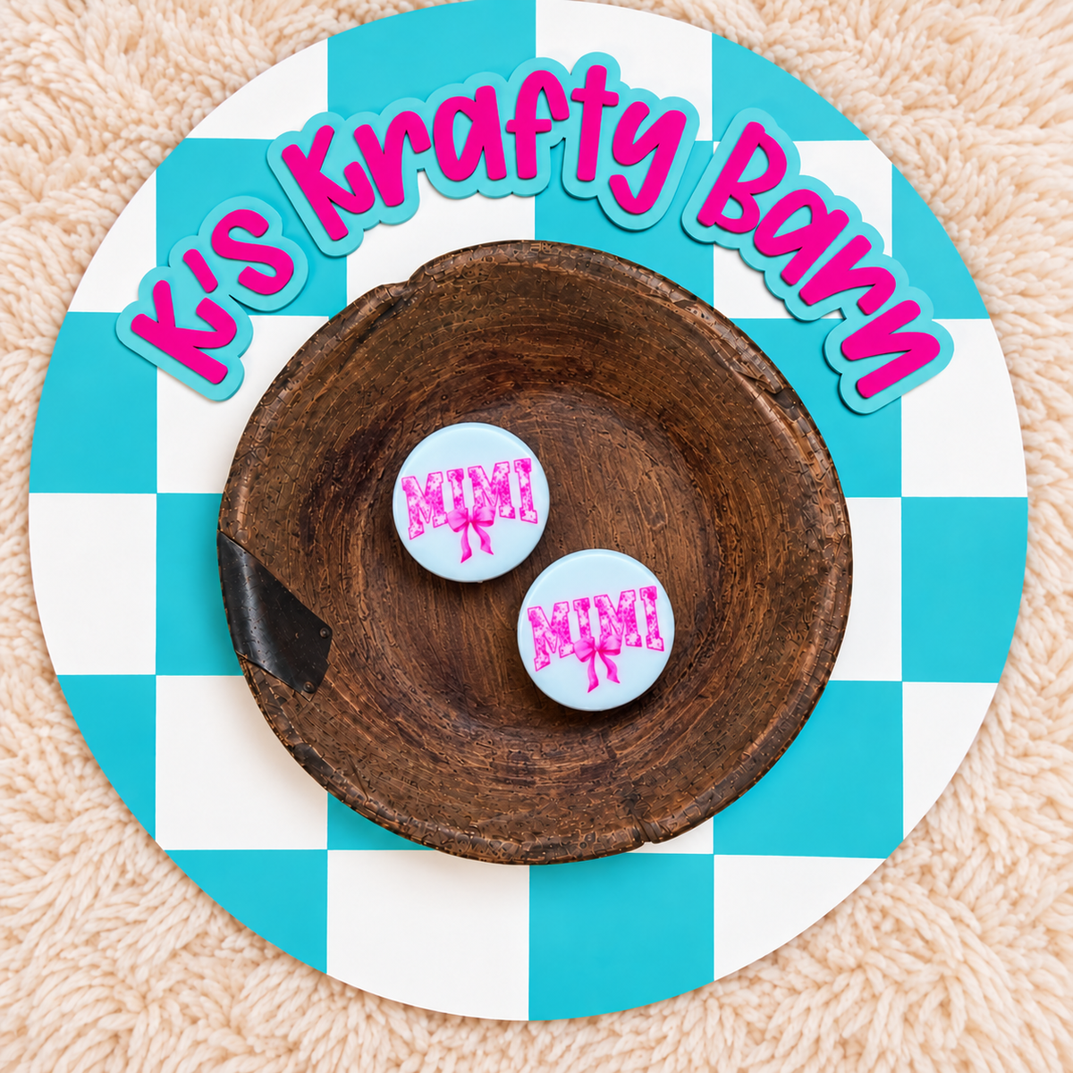 Pink Mimi Bow Silicone Focal Bead