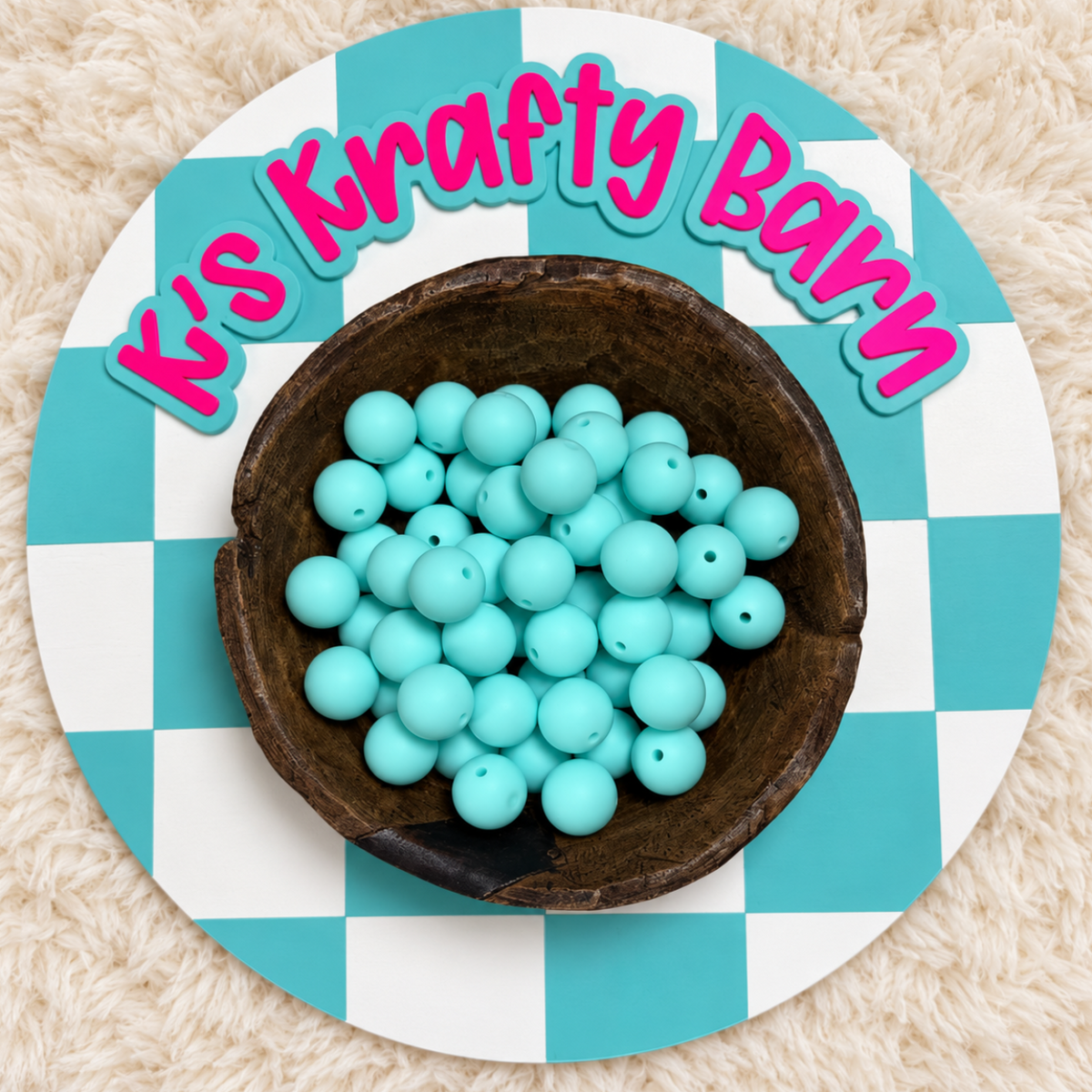 Mint 15mm Solid Silicone Beads