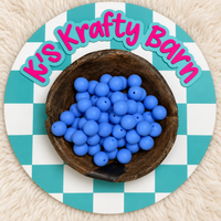 Ocean Blue 15mm Solid Silicone Beads