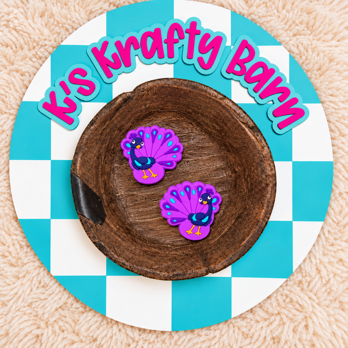 Cute Peacock Silicone Focal Bead