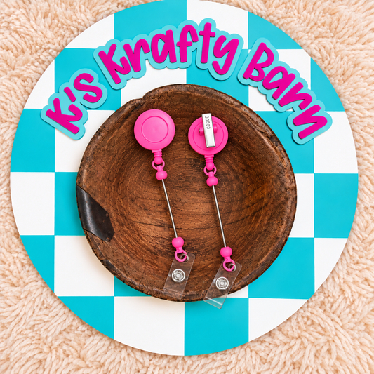 Beadable Bar Badge Reels with Lobster Clip