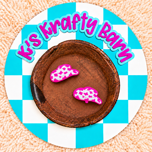 Pink Cowgirl Hat Silicone Focal Bead