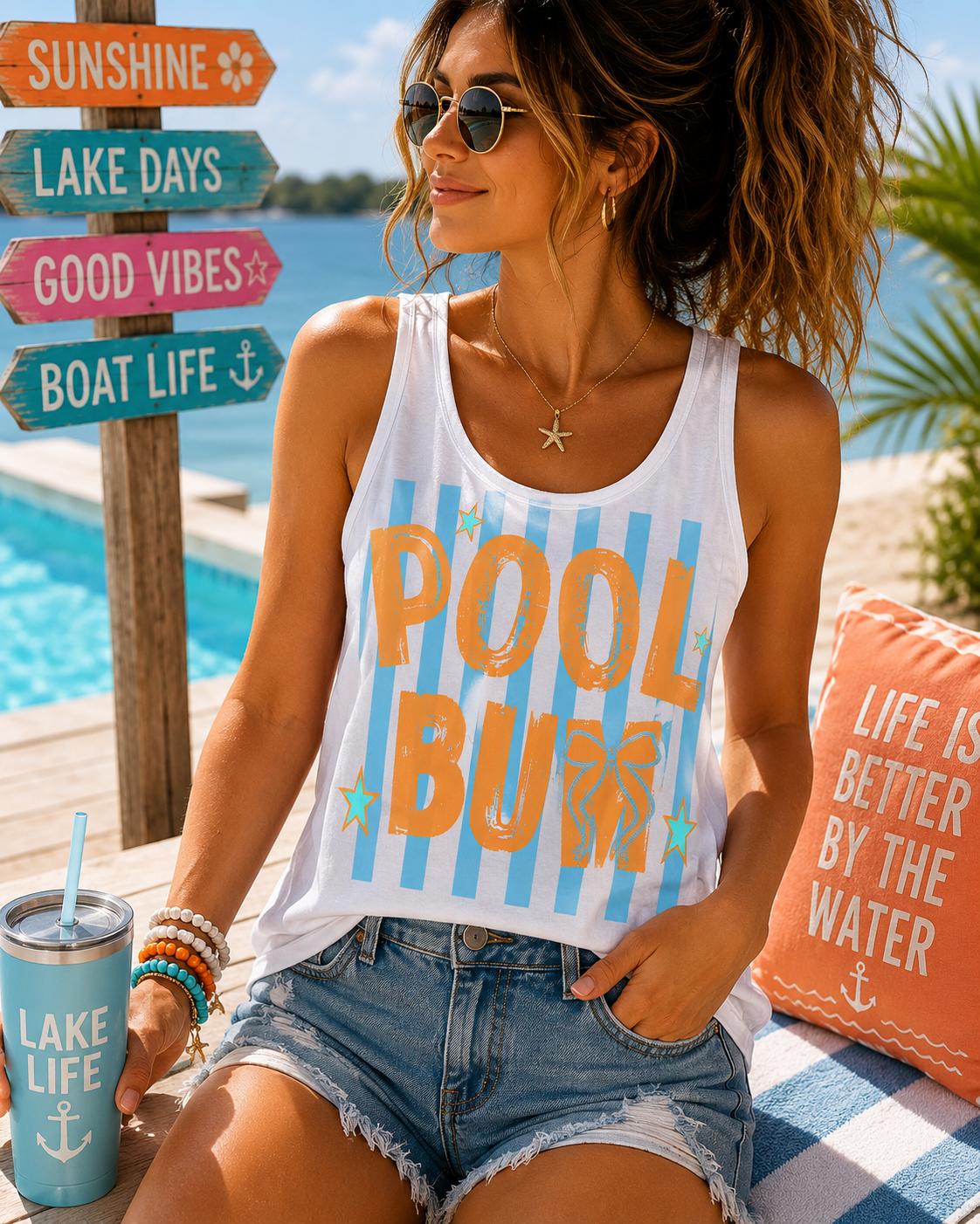 Pool Bum Stripes Tank Top