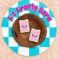 3D Strawberry PopTart Silicone Focal Bead