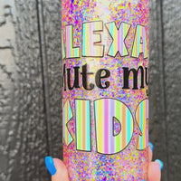 Alexa Mute My Kids 20oz Glass Snowglobe Tumbler