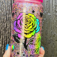 It Is OKAY To Not Be Okay 16oz Glass Snowglobe Tumbler