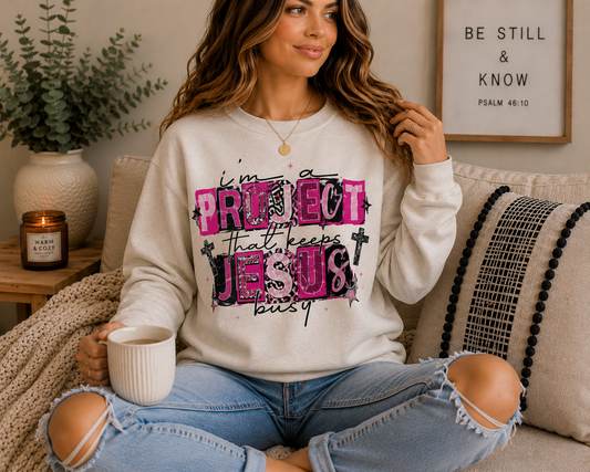 Project That Keeps Jesus Busy Crewneck K's Krafty Barn