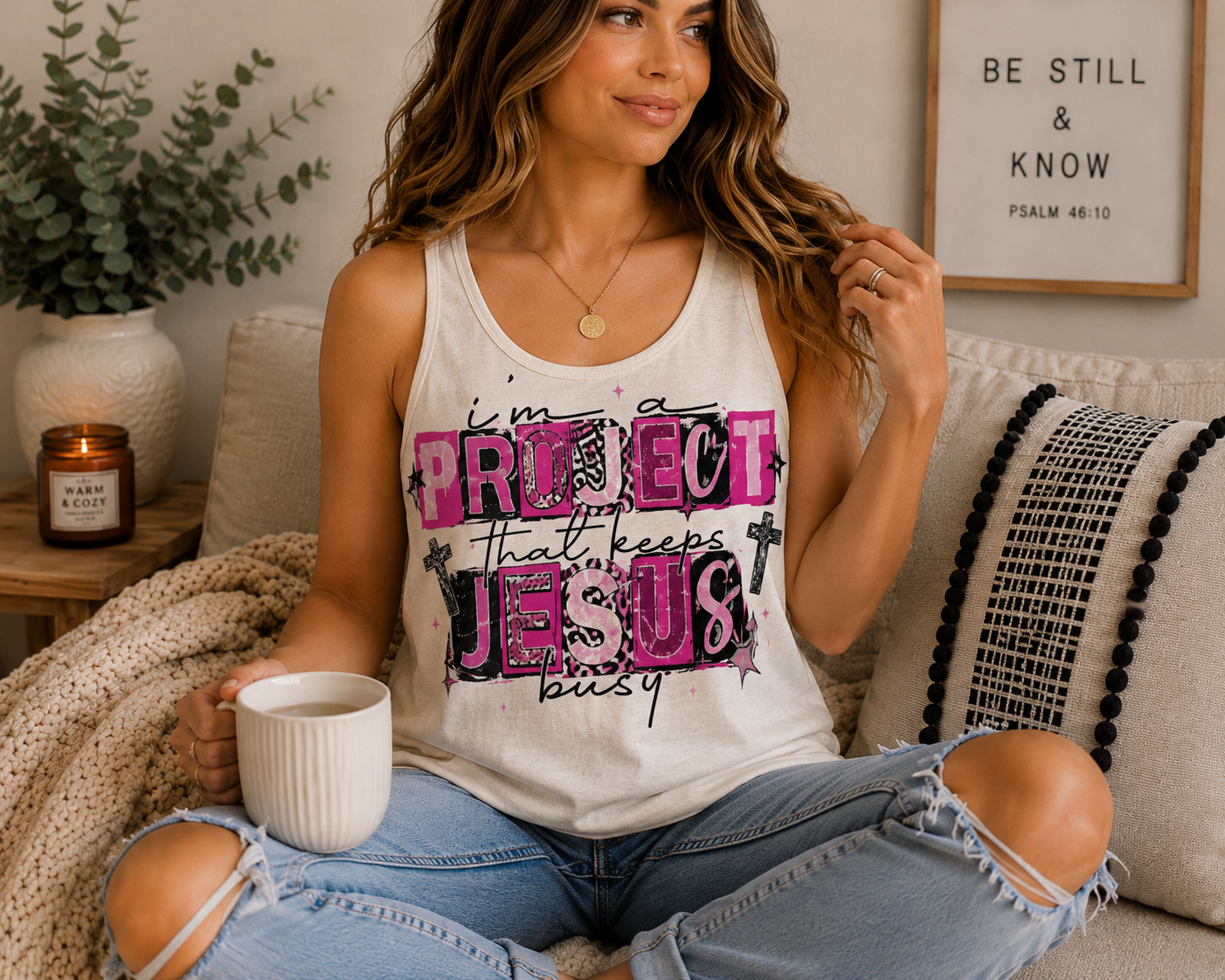 Project That Keeps Jesus Busy Tank Top K's Krafty Barn