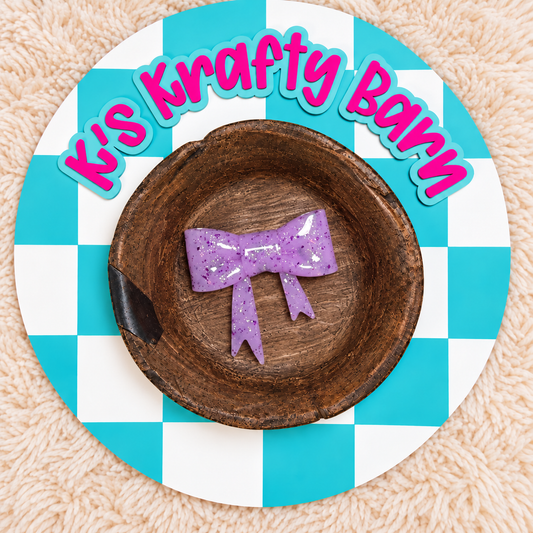 Purple Confetti Jelly Bow Silicone Focal Bead