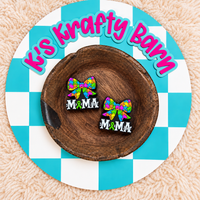 Autism Puzzle Mama Bow Silicone Focal Bead