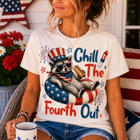 Chill The Fourth Out Racoon Graphic Tee