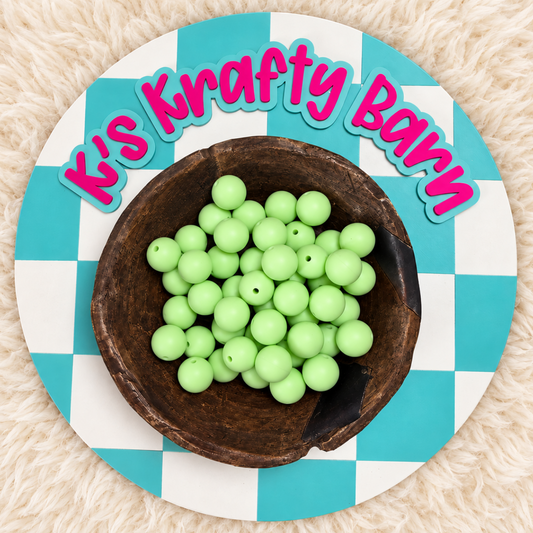 Seafoam 15mm Solid Silicone Beads
