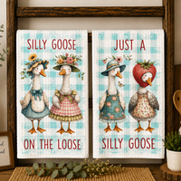 Silly Goose On The Loose Waffle Weave Kitchen Towel