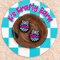 Checkered Sister Silicone Focal Bead