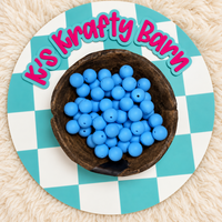 Sky Blue 15mm Solid Silicone Beads