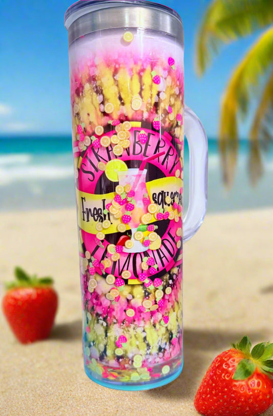 Strawberry Lemonade Snowglobe Tumbler