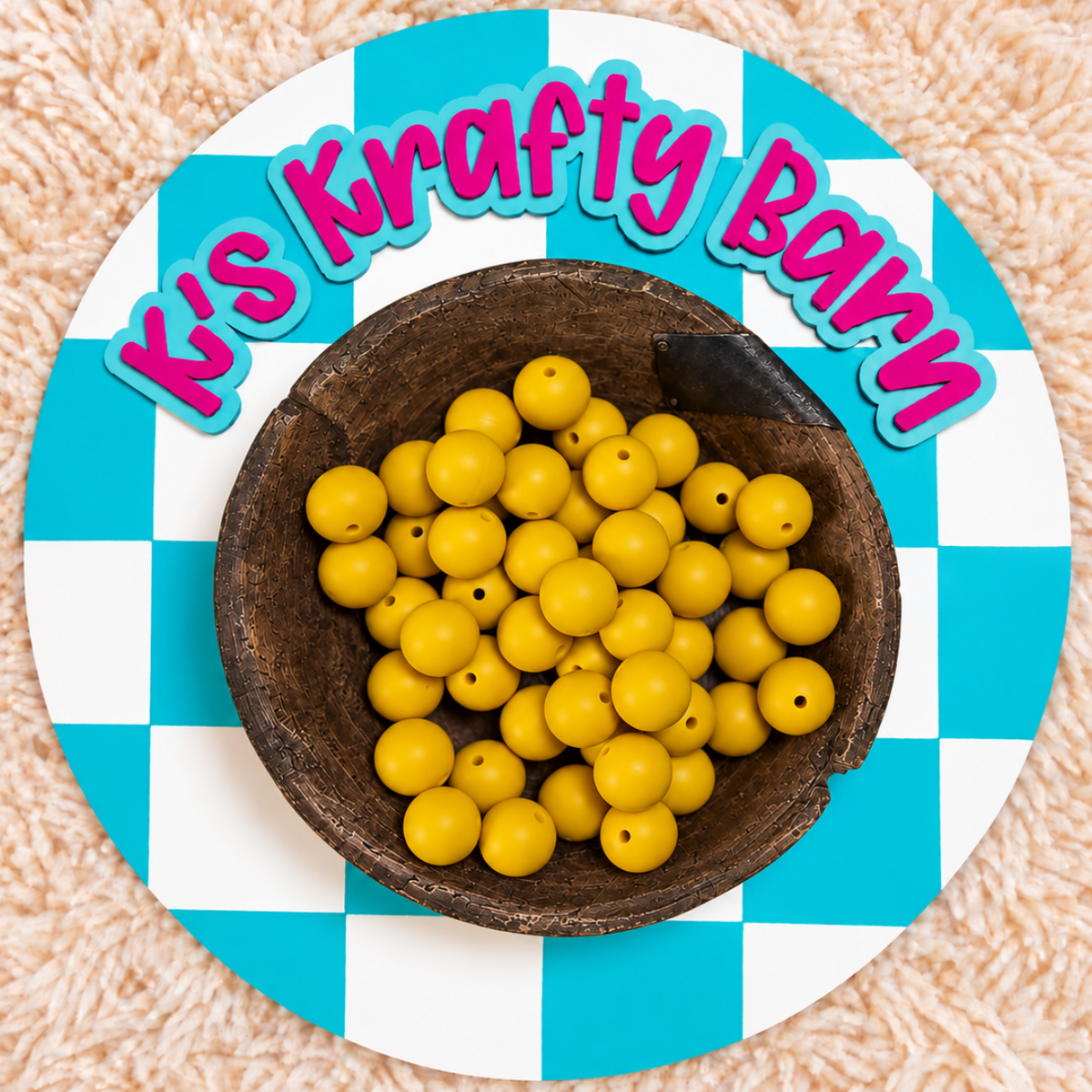 Sunflower Yellow 15mm Solid Silicone Beads