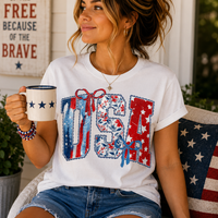 Vibrant USA Lace Graphic Tee
