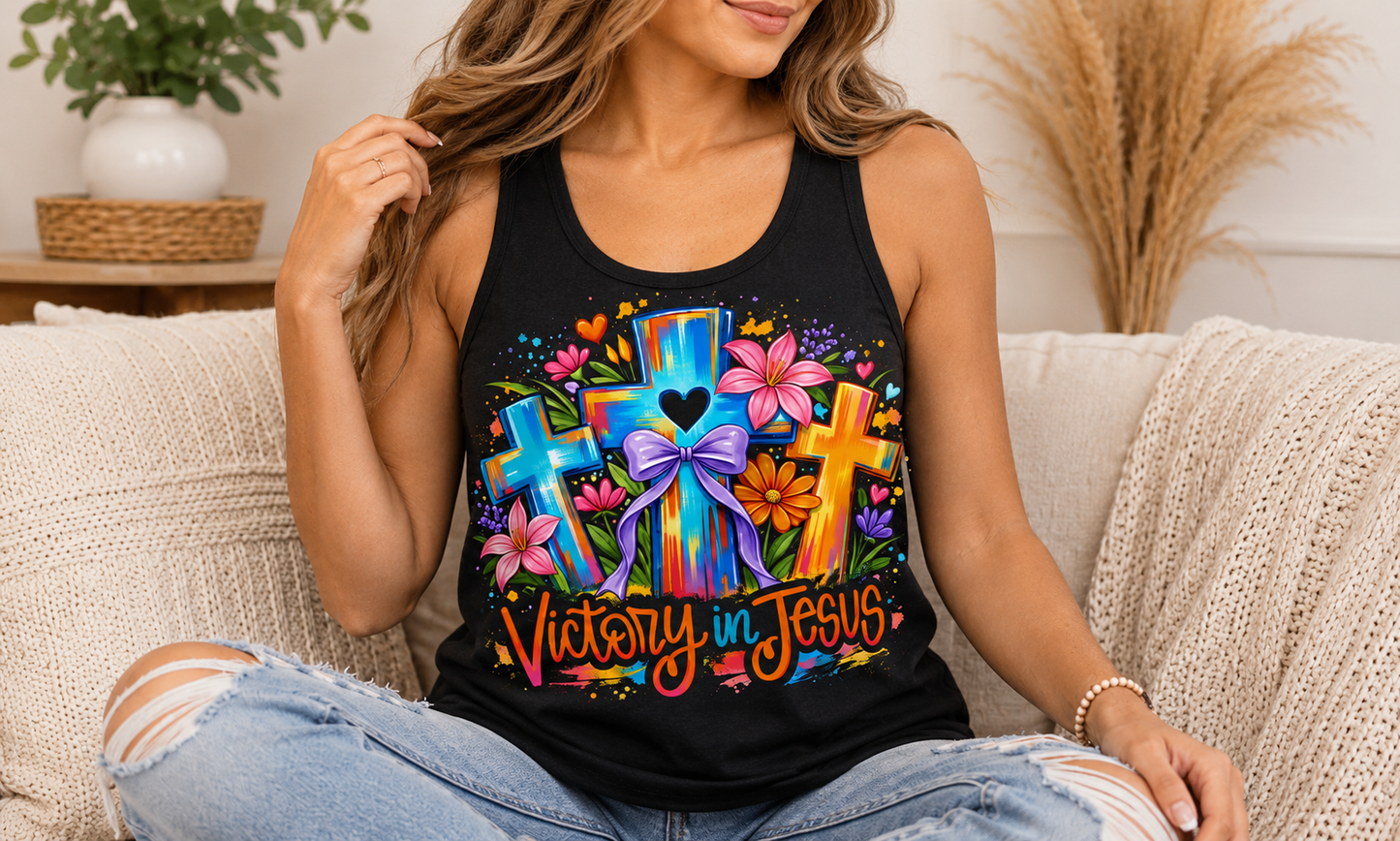 Victory In Jesus Tank Top K's Krafty Barn