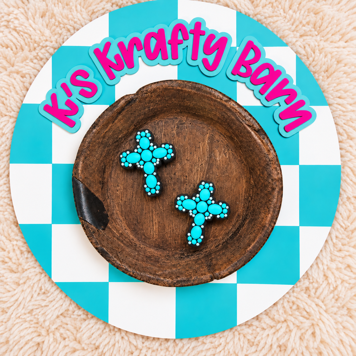 Western Cross Silicone Focal Bead