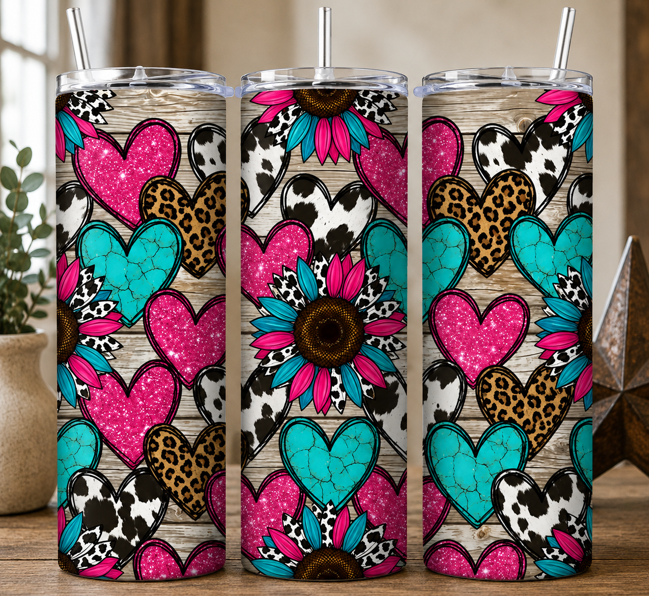 Western Heart Sublimation Cup